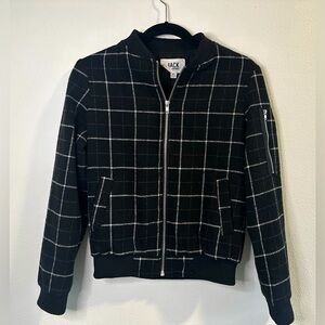 Jack by BB Dakota Felted Bomber Jacket - Size XS - Black Plaid